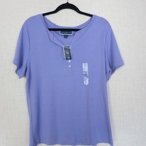 Karen Scott Henley short sleeve top 0X